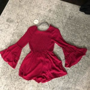 Riding With You Playsuit In Wine
